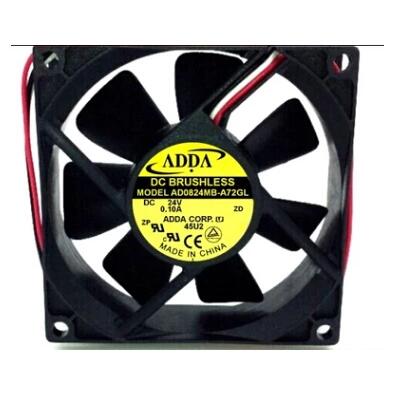 Original ADDA AD0824MB-A72GL Cooling Fan 24V 0.1A 2.4W 3wires AD0824MB-A72GL Fans